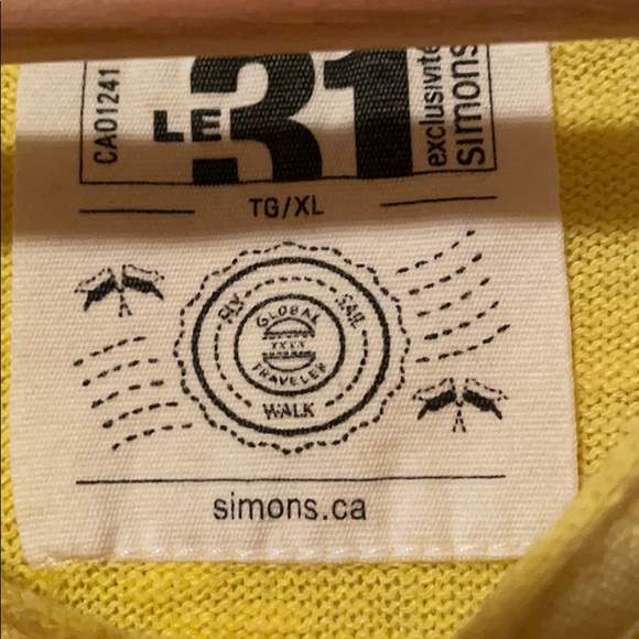 Le 31 V neck yellow long sleeves shirt - Picture 2 of 5